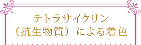 テトラサイクリン(抗生物質)による着色